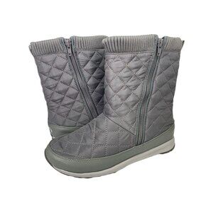 S2I1 Tony Little Cheeks® Fit Body Quilted Boot Gray  Women's 9W